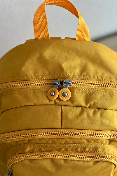 MORCA Fcstore Crinkle Fabric Waterproof Unisex Mustard Crinkle Travel Backpack/laptop School Bag