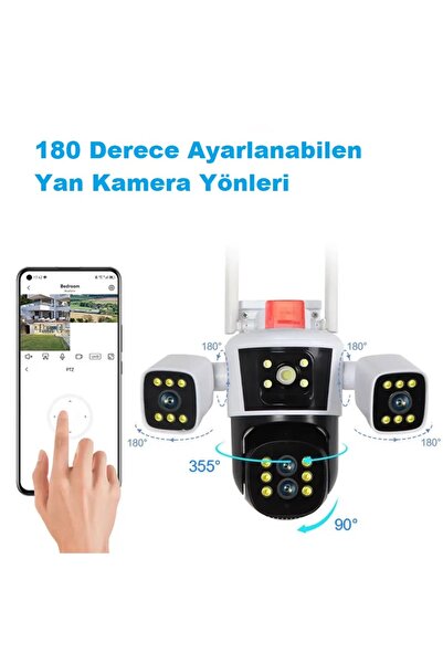 WİFİCAM 4 Kameralı 10x Zoom Özellikli Yeni Nesil Wifi PTZ Kamera IPC360 Home Türkçe Program