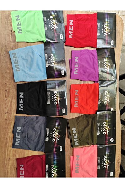 Elite Life Erkek Dikişşiz Boxer Karışık Renk Pakete 10 Adet