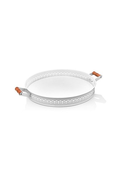 EVSTYLE Metal Village Tray 38 Cm Wrought Iron - White