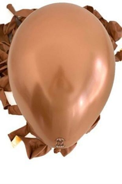 SURPRISE PARTY STORE 12 Inch Glossy Mirrored Chrome Copper Balloon - 8 Pieces