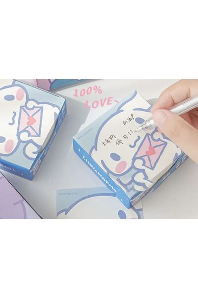 synshop Sanrio Kawai Hello Kitty Kuromi Cinnamoroll Küp Blok Not Ödev Kağıt Dekoratif 250 Yaprak 8*8 cm
