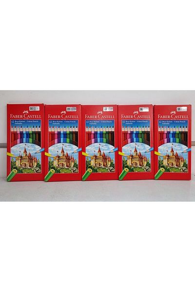 Faber Castell 12 Colors Full Size Cardboard Box Dry Paint Pen / 5 packs
