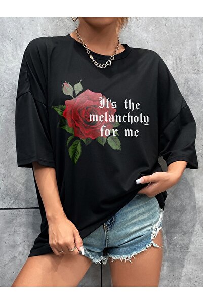 Jose Clothing Tricou oversize imprimat din bumbac organic