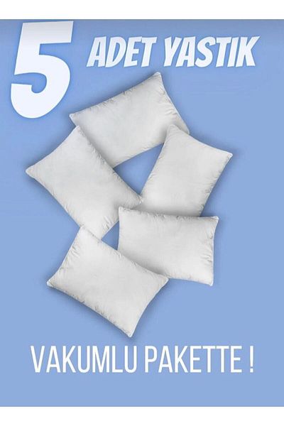 MAVERA EV TEKSTİLİ 5-Piece Washable Nonwowen Antiallergic Siliconeized Pillow