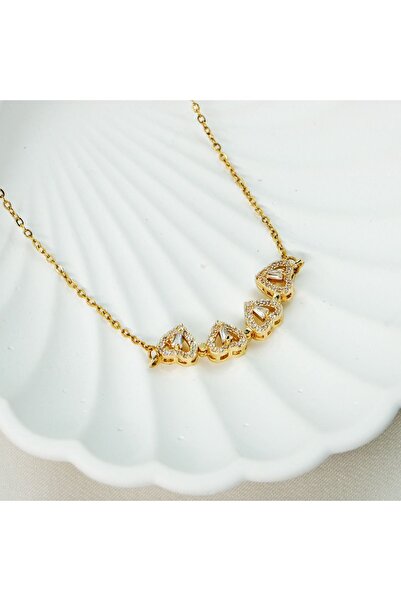 Ladues ALTIN KAPLAMA AÇILABİLİR YONCA KOLYE