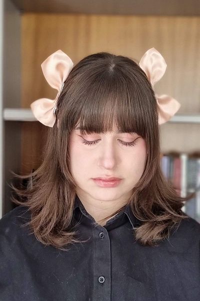 KRIMO Kpop Korean Style - Cat Ear and Bow Buckle with Ribbon