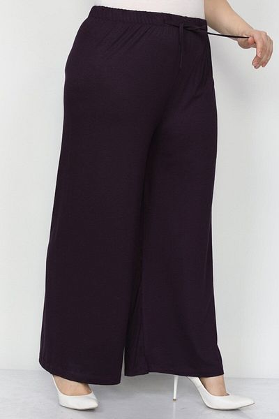 tarzımsüper Plus Size Lycra Cotton Comfort Model - FlexiBle and ComfortaBle Wide Leg Trousers