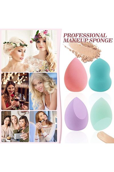 DR. CIVANA Set of 4 Makeup Sponges with Plastic Box