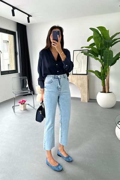 BİRCANÇİL ZR Devin Ice Blue Slim Fit Jean Trousers