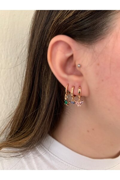 zeus jewellery Renkli Set Küpe