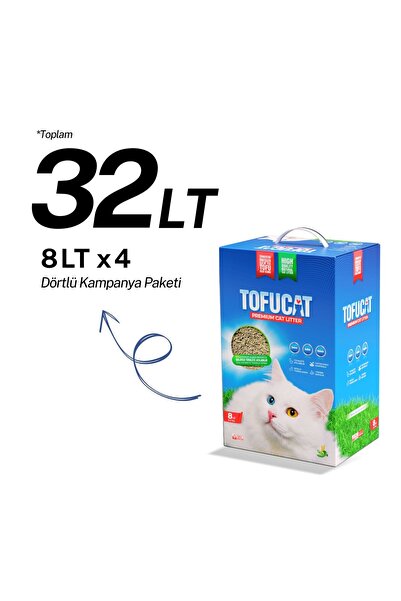 TofuCat 32 Litre Fırsat Paketi (8 LİTRE X 4 ADET) Pelet Tofu Kedi Kumu