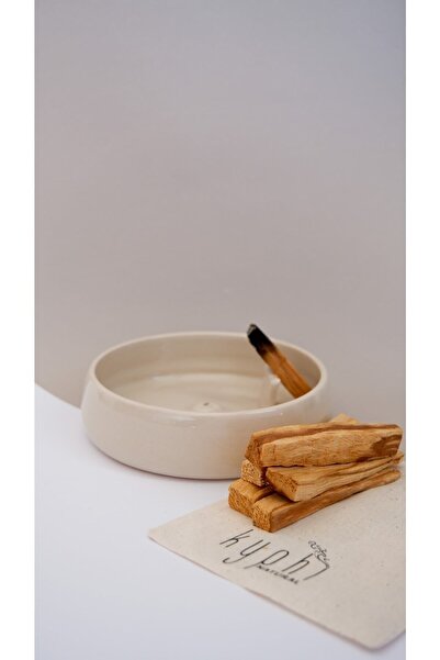 Kyphi Natural Koza El Yapımı Seramik Tütsülük Ve 40gr Palo Santo Ağaç Tütsü