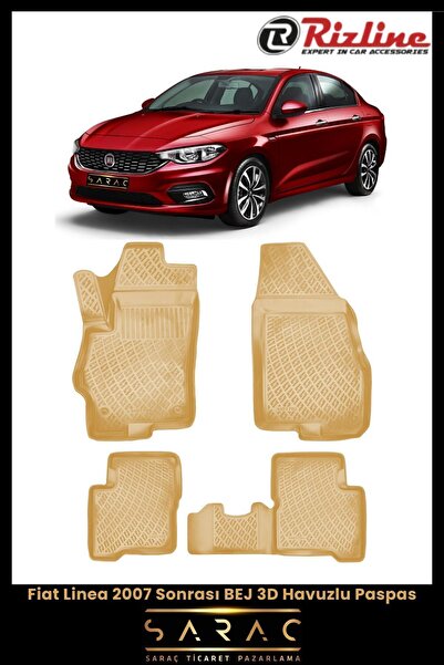 Rizline Fiat Linea 2009 Model Bej 3d Havuzlu Paspas