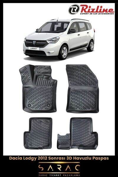 Rizline Dacia Lodgy 2021 Model 3d Havuzlu Paspas