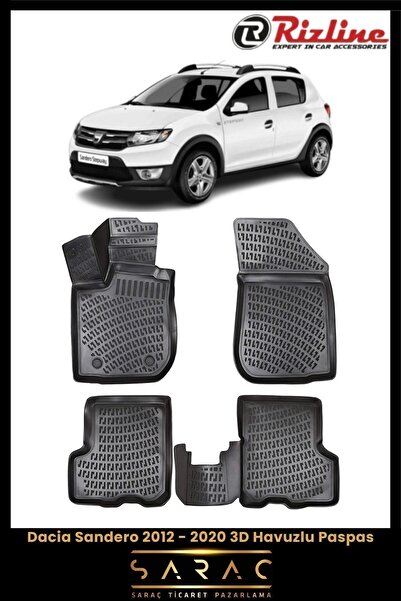 Rizline Dacia Sandero 2019 Model 3d Havuzlu Paspas