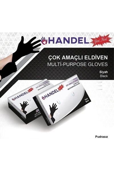 HANDEL 100'lü Pudrasız Çok Amaçlı Eldiven Siyah Small