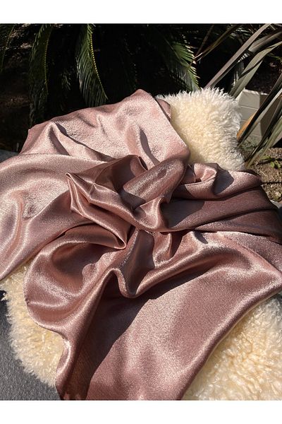 ahhu Shiny Satin Janjan Hijab Evening Dress Shawl