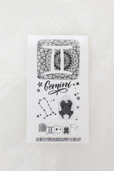 Flash Tattoos® İkizler Burcu El - Tırnak Dövmesi