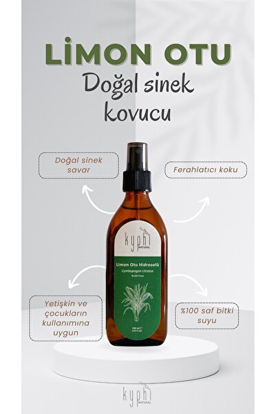 Kyphi Natural Limon Otu Hidrosolü ( Cymbopogon citratus) %100 Saf Limon Otu B...