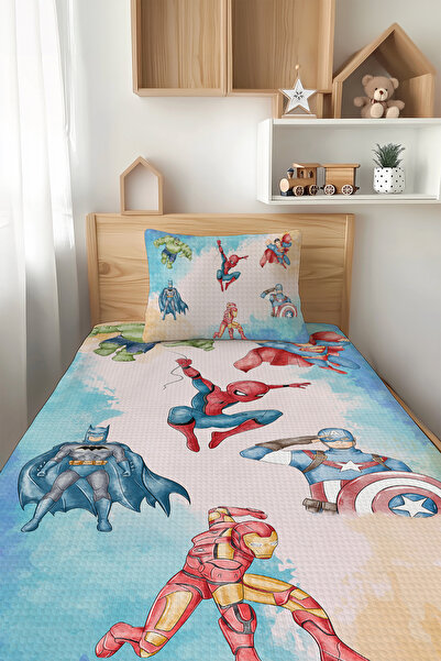 Talia Home نمط الأبطال الخارقين من Marvel - مجموعة PİKE للأطفال المفردين