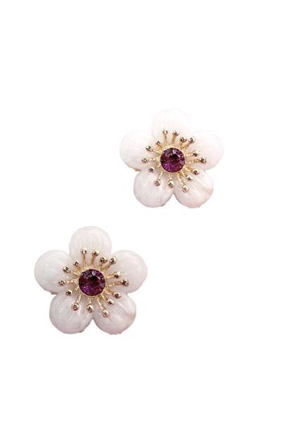 New Obsessions FioRe Colorful Women's Floral Stud Earrings - Resin Vip