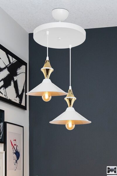 St Morritz Maya Karo Beyaz/gold Ikili Yemek Odası Oturma Odası Salon Mutfak A...