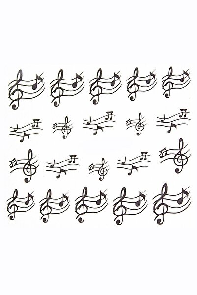 Flash Tattoos® Nota Tırnak Dövmesi - Tırnak Tattoo - Nail Art - Tırnak Sticker