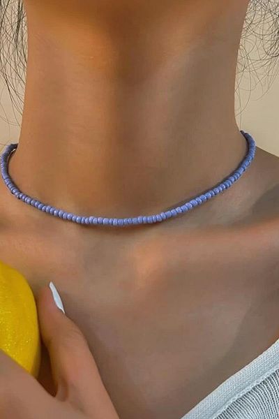 New Obsessions Bead Detailed Sand Necklace