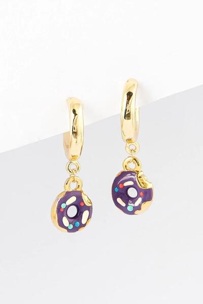 New Obsessions Charm Heart Dangle Hoop Earrings