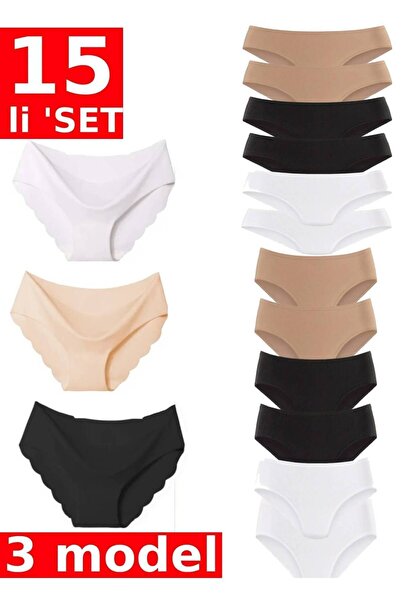 BENİMOLMALI مجموعة سراويل نسائية بدون علامات مقطوعة بالليزر مكونة من 15 3 نما...