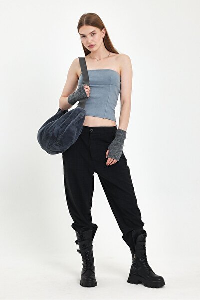 Fluffy Turkey Fluffy Plush Moon Bag with Zipper, Lined, Shoulder & Crossbody / Sports & Casual Bag (Size:26 En:59)