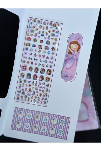QUEEN AKSESUAR prenses Sofia trend çocuk tırnağı taşlı takma tırnak sticker törpü seti
