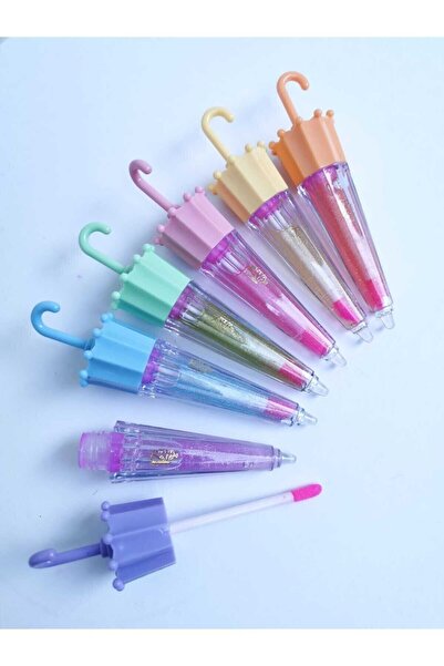 Roesıa Rose Cosmetics Rose 6'lı Şemsiye Model Simli Dudak Parlatıcı - Lip Gloss