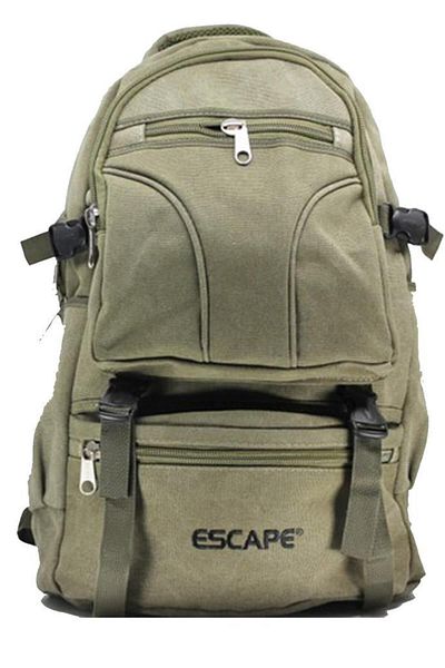 ESCAPE Unisex Khaki Backpack Canvas Fabric Bag