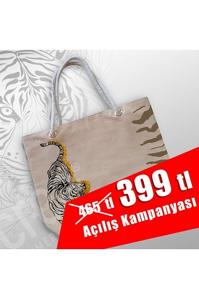 Crea Eymer Wear Γυναικεία τσάντα παραλίας από βαμβακερό χρυσό γκλίτερ