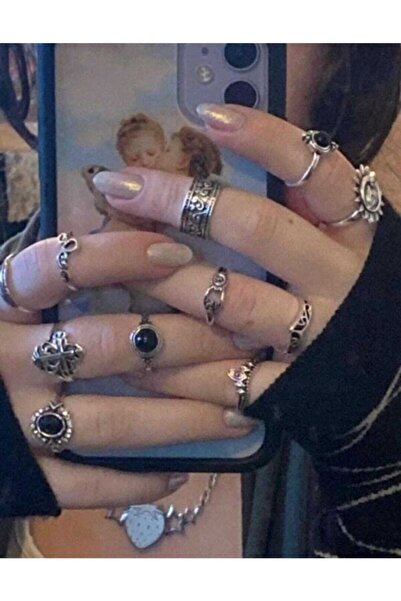 Vintageamer Kadın 11 Adet Yüzük Seti