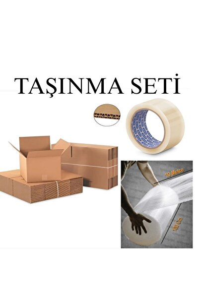 HBNC 5 Adet 40x30x30 Çift Oluklu Dopel Koli - Koli Bandı - 5 Metre Patpat Eşy...