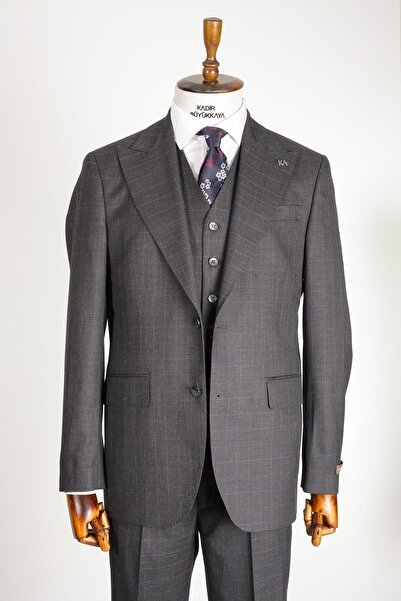 Kadir Büyükkaya Modern Slim Fit Yelekli Takım Elbise-kaw1009s