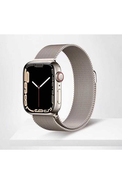 Nezih Case حزام معدني شبكي من Starlight Milano متوافق مع سلسلة ساعات Apple 2/3/4/5/6/7/8/9/se 38 ملم - 40 ملم - 41 ملم