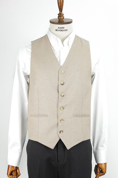 Kadir Büyükkaya Modern and Stylish Slim Fit Viscose Men's Vest-Kav1600W
