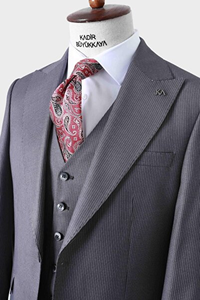 Kadir Büyükkaya Slim Fit Yelekli Erkek Takım Elbise - Viskon Karışımlı Kumaş Şık Ve Rahat-kaw1037s