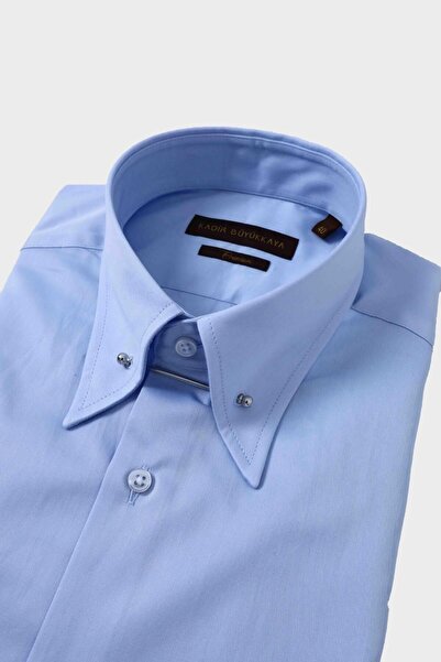 Kadir Büyükkaya Modern Tasarımlı Slim Fit Büyük Iğneli Yaka Erkek Gömlek-kaw4406s