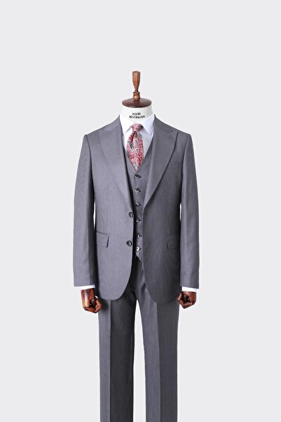 Kadir Büyükkaya Slim Fit Yelekli Erkek Takım Elbise - Viskon Karışımlı Kumaş Şık Ve Rahat-kaw1037s