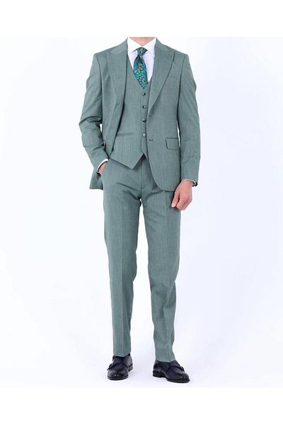 Kadir Büyükkaya Slim Fit viszkóz férfi öltöny - mellény, egész évszakos használatra, kaw1003s