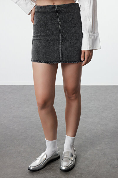 Trendyol Collection Fusta Mini Denim Antracit - TWOAW25ET00078
