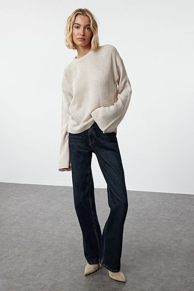 Trendyol Collection Pulover din tricotaje din piatră cu decolteu lat - TWOAW25KZ00295