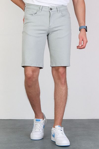 HLT JEANS Bărbați Blue Baby Slim Cut Comfort Lycra Denim Blugi flexibili Blugi Pantaloni scurți THOMAS-BABY BLUE