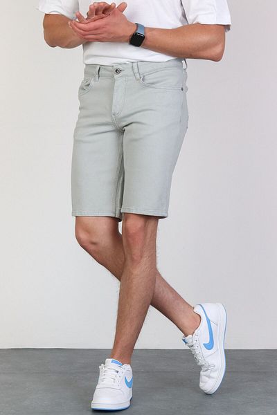 HLT JEANS Bărbați Blue Baby Slim Cut Comfort Lycra Denim Blugi flexibili Blugi Pantaloni scurți THOMAS-BABY BLUE