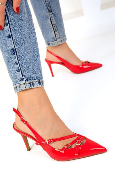 SOHO Klassische Damenschuhe mit Absatz aus Lackleder in Rot - 19492